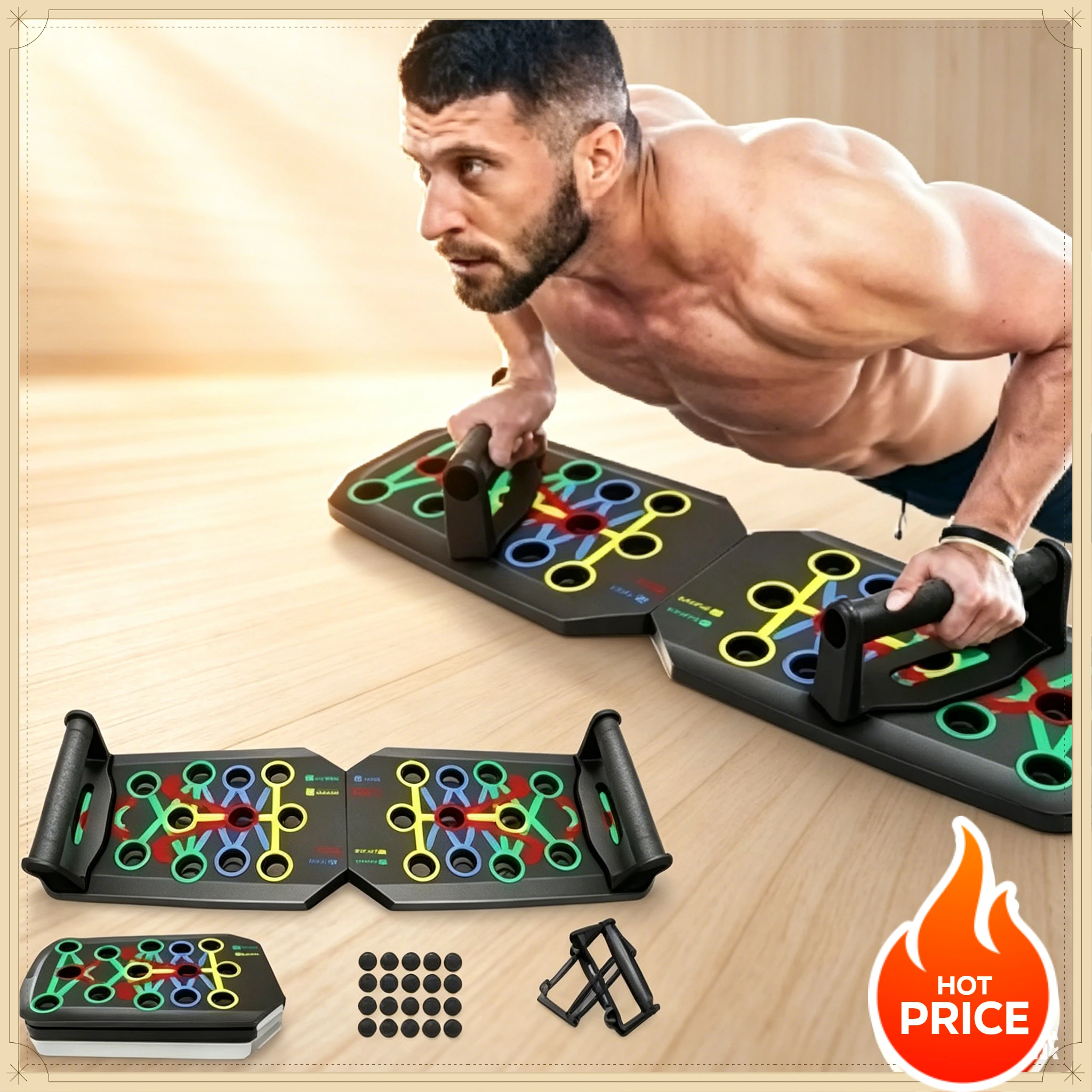 Push Up Board Foldable Multi Function - Planche de musculation pliable multifonctionnelle pour
