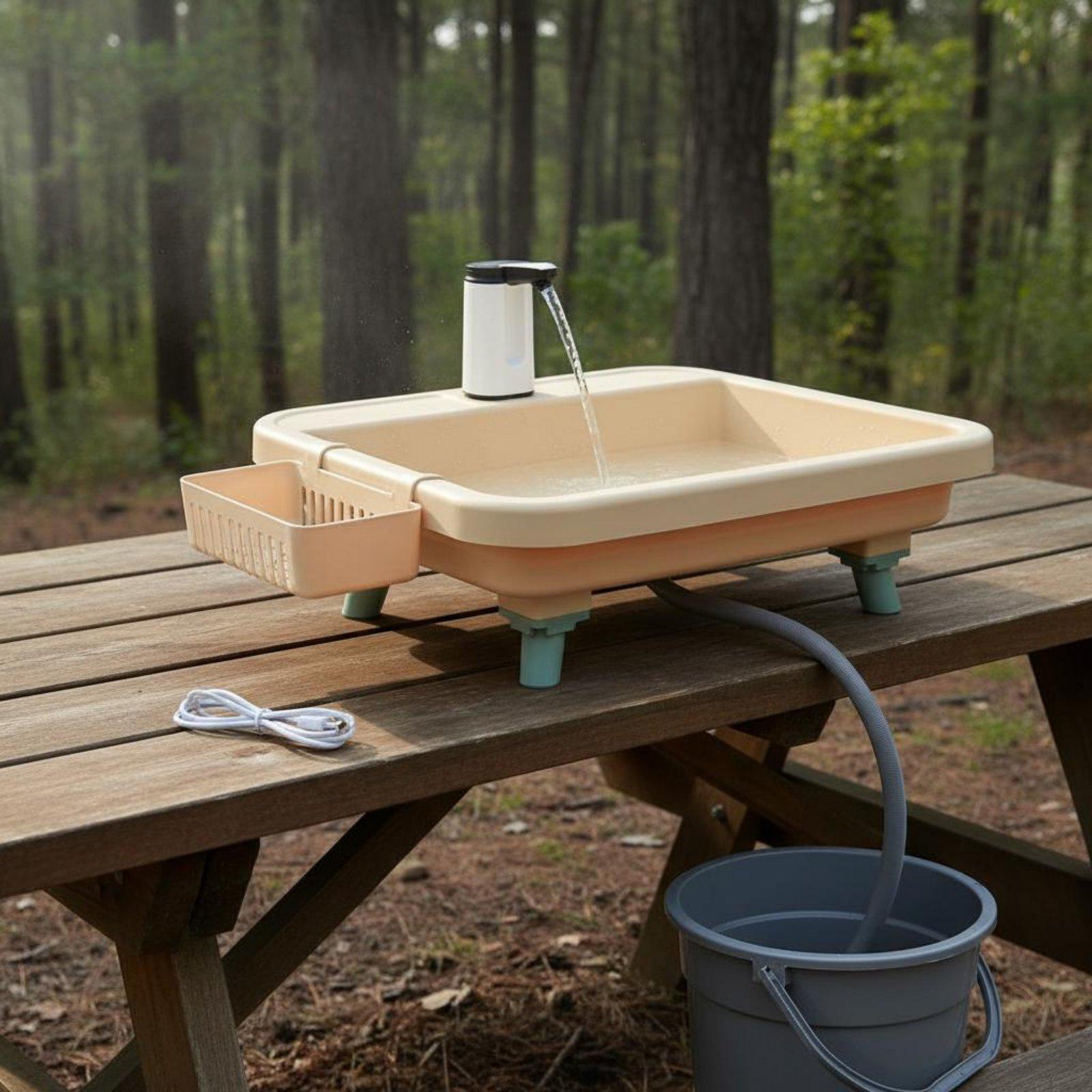 Camping - Évier de camping portable avec pompe