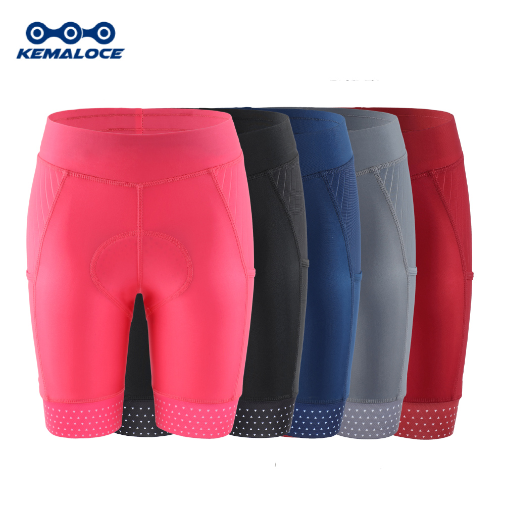 Padded Cycling Shorts 5D Gel - KEMALOCE-Short de cyclisme respirant pour femme,
