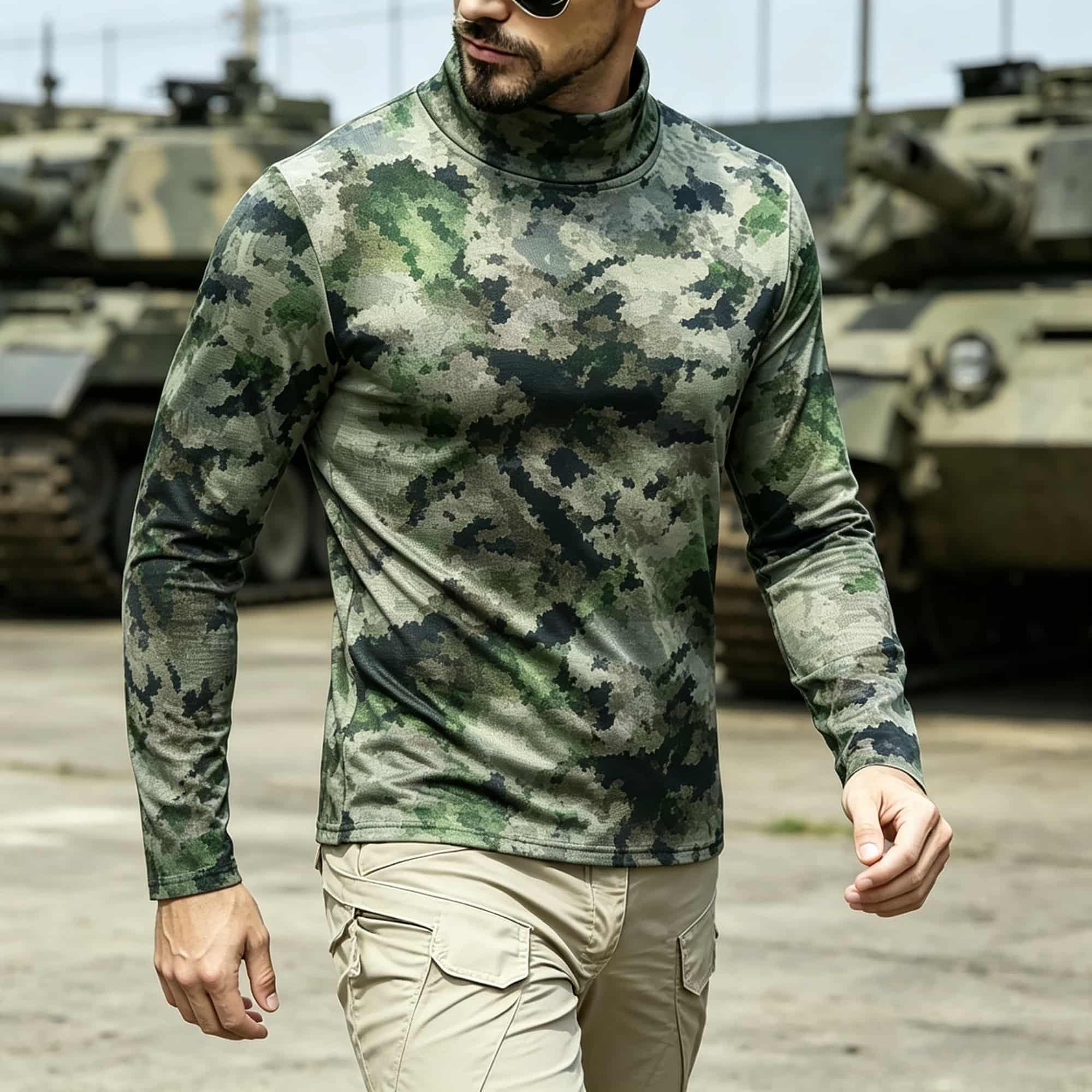 Hiking - T-shirt tactique pour homme à col