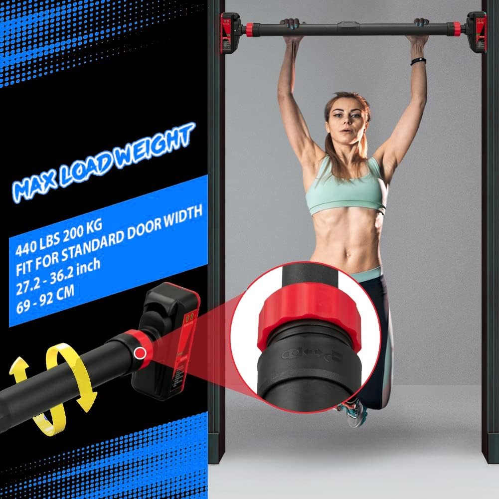 Door Pull Up Bar No Screw - Barre de traction réglable pour porte