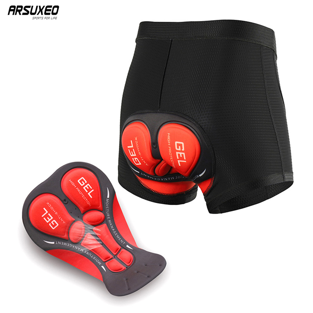 Padded Cycling Shorts 5D Gel - ARSUXEO-Shorts de cyclisme pour hommes, sous-vêtements