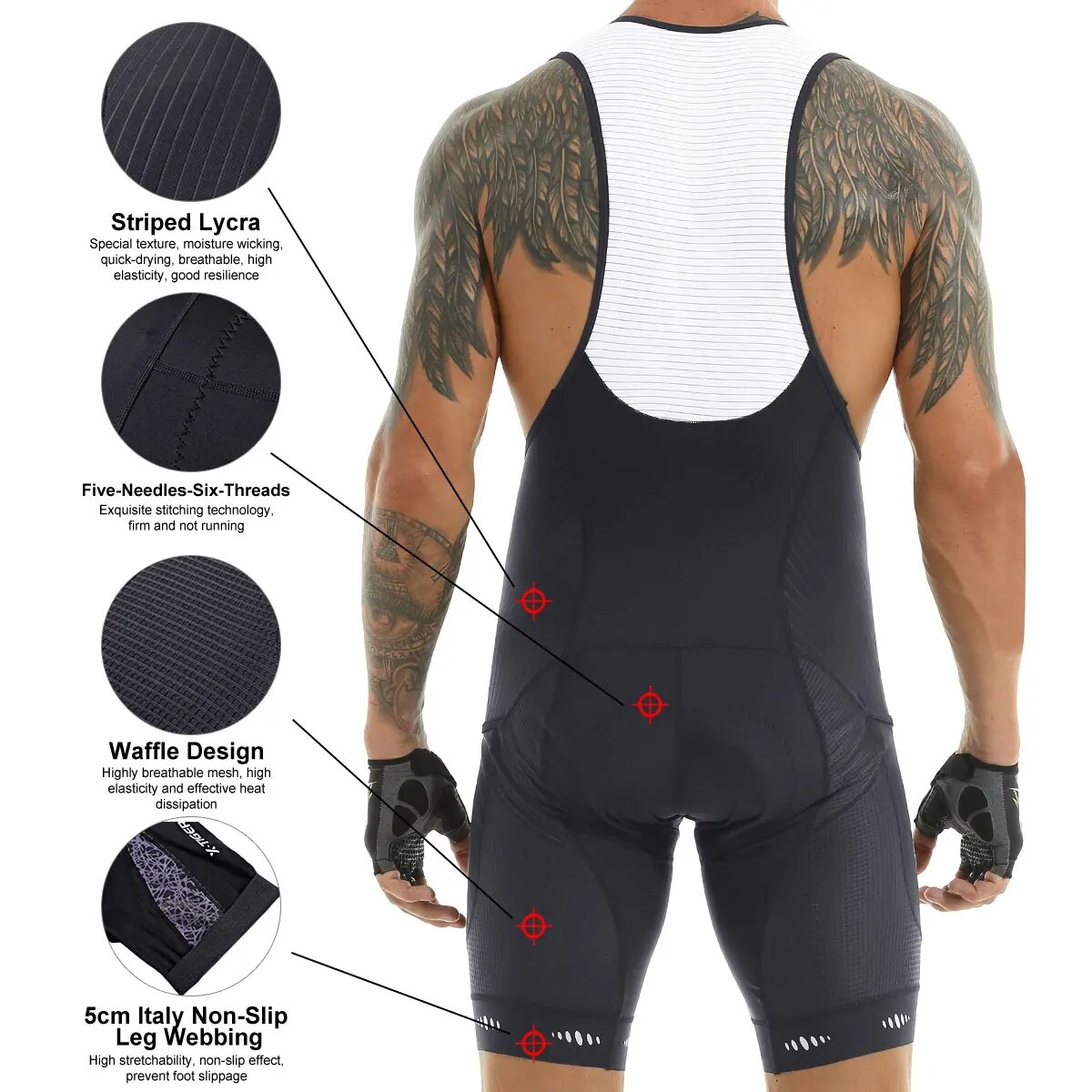 Vélo Bib Shorts 5D Gel Pad Mou - Padded Cycling Shorts 5D Gel avis et prix