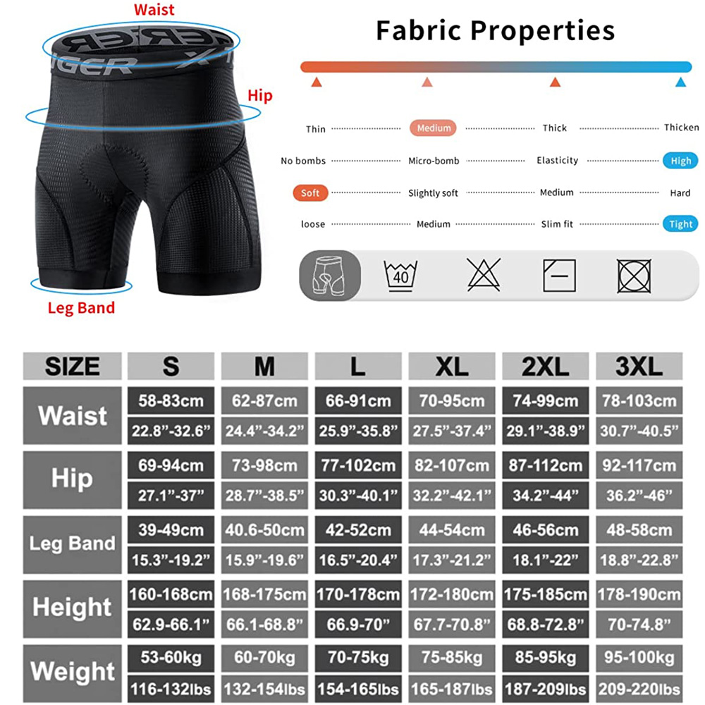 X-TIGER short de sous-vêtement - Padded Cycling Shorts 5D Gel avis et prix